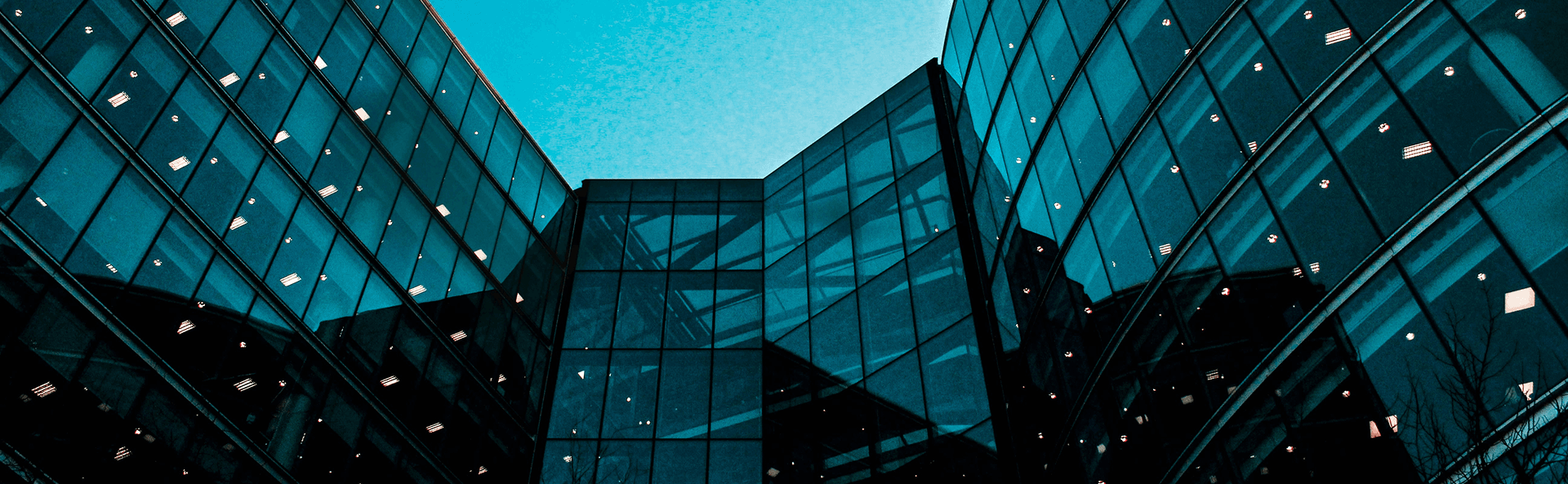 Mirrored building facade